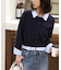 シャツフェイクレイヤードポロカーディガン
