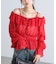 2wayオフショルフリルブラウス