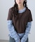 シアーTシャツレイヤードボーダーロンT
