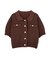 衿付きミニブークレ半袖カーディガン