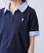 衿付きレイヤード風半袖ポロニット