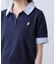 衿付きレイヤード風半袖ポロニット