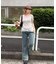メランジドロスト半袖レースティアードキャミセット