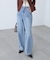 レーストリミングワイドストレートデニム
