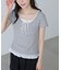 フェイクレイヤードフリルリボンフレンチスリーブカットソー
