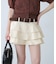 ティアードフリルベルト付きミニスカート