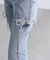 [低身長サイズ／Sシリーズ]サイドカットフレアデニムパンツ