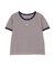 ロゴ刺繍リンガーTシャツ