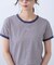 ロゴ刺繍リンガーTシャツ