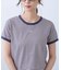 ロゴ刺繍リンガーTシャツ