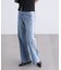 ベーシックワイドサイドレースデニムパンツ
