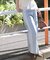 ベーシックワイドサイドレースデニムパンツ