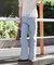 ベーシックワイドサイドレースデニムパンツ