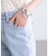 ベーシックワイドサイドレースデニムパンツ