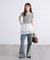ショート丈クルーネックリブニット