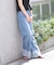 [低身長サイズ／Sシリーズ]ベーシックワイド裾レースデニムパンツ