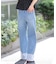 [低身長サイズ／Sシリーズ]ベーシックワイド裾レースデニムパンツ