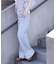 [低身長サイズ／Sシリーズ]ベーシックワイド裾レースデニムパンツ