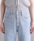 [低身長サイズ／Sシリーズ]ベーシックワイド裾レースデニムパンツ