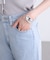 [低身長サイズ／Sシリーズ]ベーシックワイド裾レースデニムパンツ