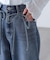 [低身長サイズ／Sシリーズ]サイドタックリボンカーブデニムパンツ