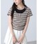 インナーレイヤードボーダーヘンリーネックTシャツ