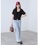 シアーラッフルフリルカラー地柄ニット