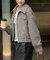 ウール混ショートジップブルゾン