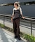 ウール調ワンタックワイドパンツ