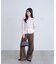 [低身長サイズ／Sシリーズ]ベーシックワイド裾レースデニムパンツ