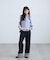 [低身長サイズ／Sシリーズ]ベーシックワイド裾レースデニムパンツ