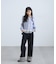 [低身長サイズ／Sシリーズ]ベーシックワイド裾レースデニムパンツ