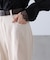 ベルト付きワイドタックパンツ