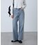[低身長サイズ／Sシリーズ]ベーシックワイドサイドレースデニムパンツ