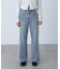 [低身長サイズ／Sシリーズ]ベーシックワイドサイドレースデニムパンツ