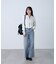 [低身長サイズ／Sシリーズ]ベーシックワイドサイドレースデニムパンツ