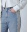 [低身長サイズ／Sシリーズ]ベーシックワイドサイドレースデニムパンツ