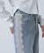 [低身長サイズ／Sシリーズ]ベーシックワイドサイドレースデニムパンツ