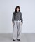 起毛ストレッチウエストレースコクーンパンツ