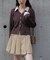 シャツレイヤードゴールドボタンニット