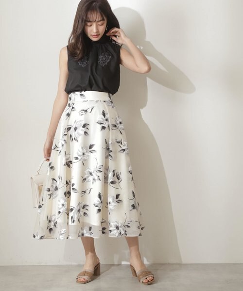 美人百花6月号掲載商品｜ラバーフラワーフレアスカート