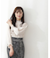｜美人百花10月号タイアップ 宇賀美里さん着用商品｜バイカラーシャーリングブラウス