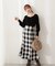 ｜美人百花11月号掲載 休井美郷さん着用商品｜ギンガムツイードマーメイド WEB限定カラー：チャコール×ベージュ