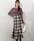 ｜美人百花11月号掲載 休井美郷さん着用商品｜ギンガムツイードマーメイド WEB限定カラー：チャコール×ベージュ