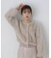 ビジュー釦ロングフェザーカーディガン WEB限定カラー：ベージュ
