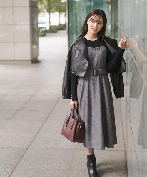 styling/ ツイードドッキングワンピース0 styling/ ツイードドッキングワンピース0