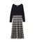 チェックプリーツニットワンピース