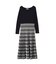 チェックプリーツニットワンピース