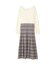 チェックプリーツニットワンピース