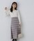 チェックプリーツニットワンピース
